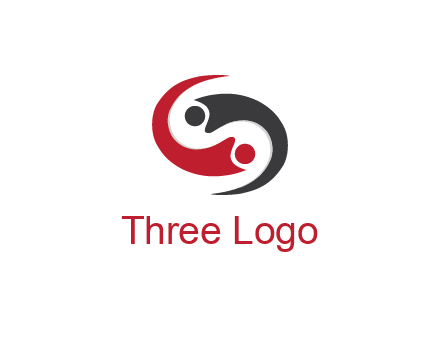abstract people icons forming swooshes