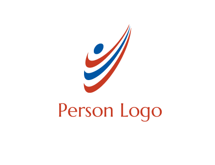 abstract person made by swoosh symbol