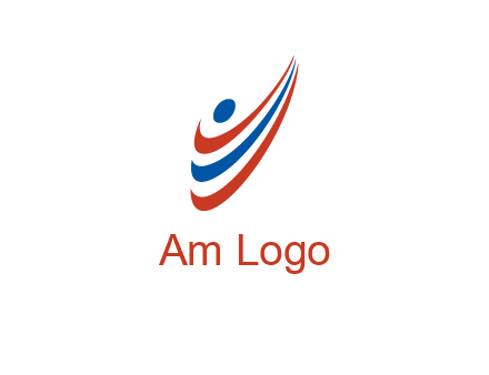 abstract person made by swoosh symbol