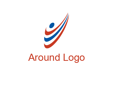 abstract person made by swoosh symbol
