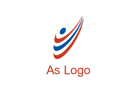 abstract person made by swoosh symbol