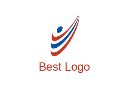 abstract person made by swoosh symbol