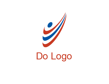 abstract person made by swoosh symbol