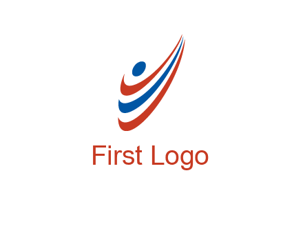 abstract person made by swoosh symbol