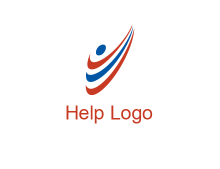 abstract person made by swoosh symbol