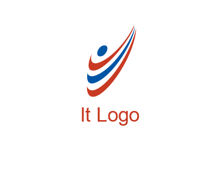 abstract person made by swoosh symbol