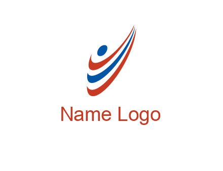 abstract person made by swoosh symbol