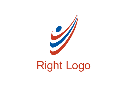 abstract person made by swoosh symbol