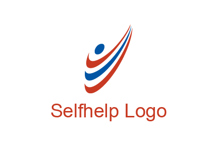 abstract person made by swoosh symbol