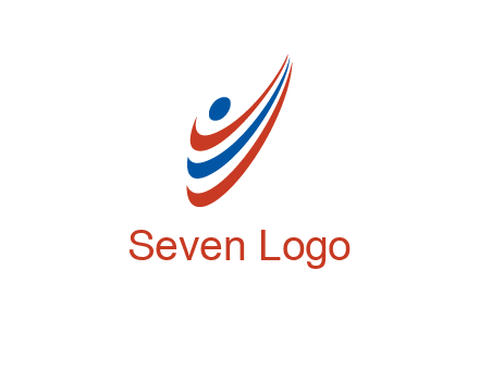 abstract person made by swoosh symbol