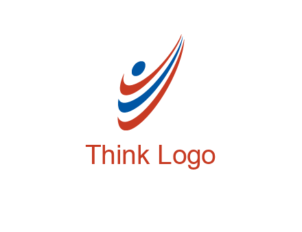 abstract person made by swoosh symbol