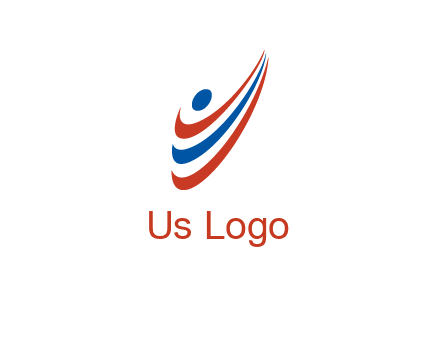 abstract person made by swoosh symbol