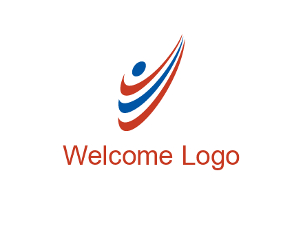 abstract person made by swoosh symbol