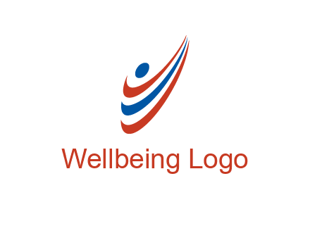abstract person made by swoosh symbol