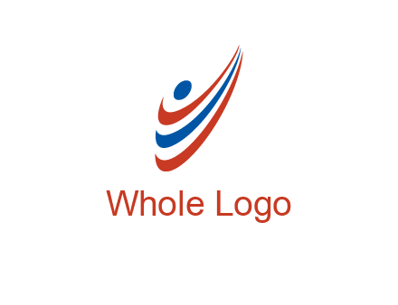 abstract person made by swoosh symbol
