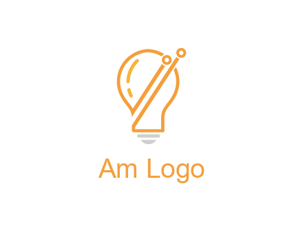 abstract line art light bulb 