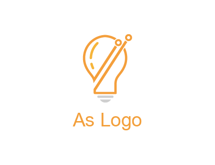 abstract line art light bulb 