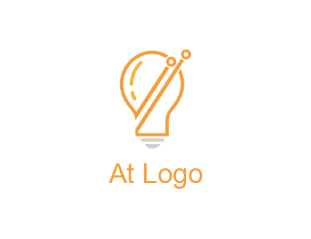 abstract line art light bulb 