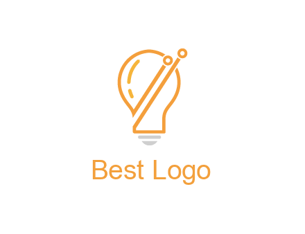 abstract line art light bulb 