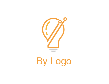 abstract line art light bulb 