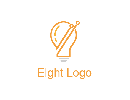abstract line art light bulb 