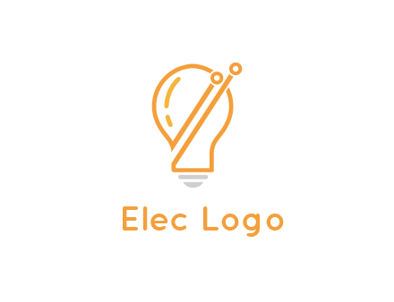 abstract line art light bulb 