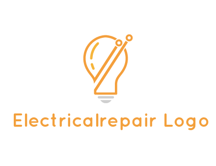 abstract line art light bulb 