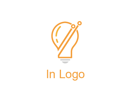 abstract line art light bulb 