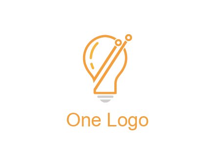 abstract line art light bulb 