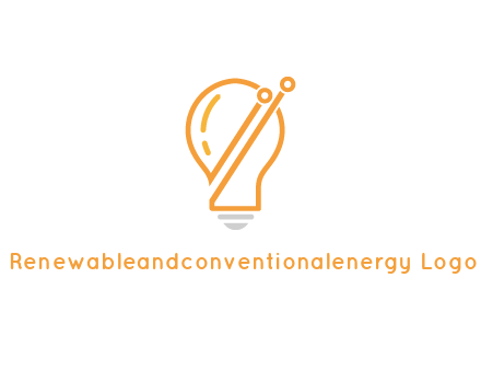 abstract line art light bulb 