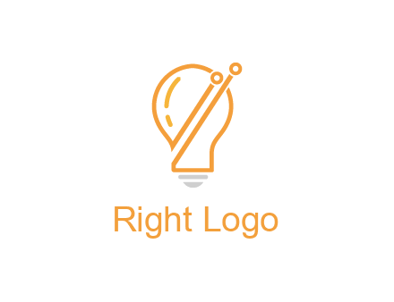 abstract line art light bulb 