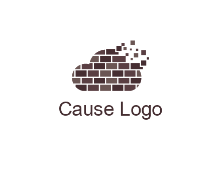 pixelated brick pattern cloud