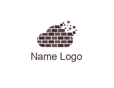 pixelated brick pattern cloud