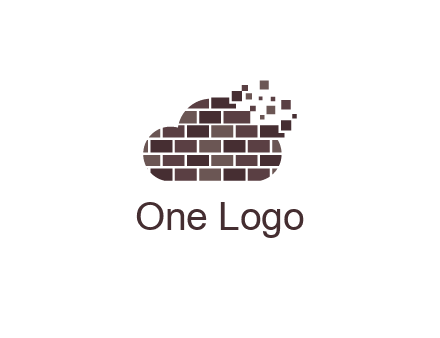 pixelated brick pattern cloud