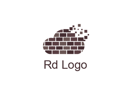 pixelated brick pattern cloud