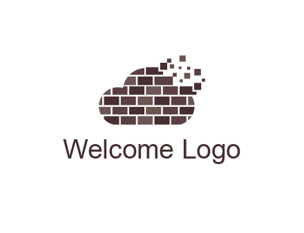 pixelated brick pattern cloud