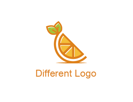 orange slice with leaves