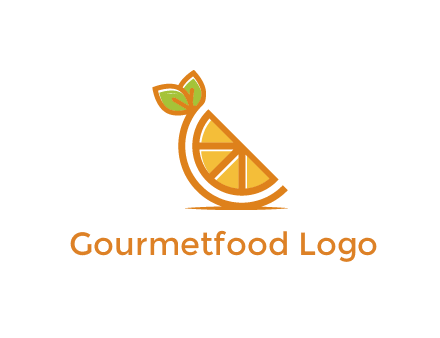 orange slice with leaves