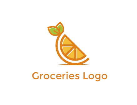 orange slice with leaves