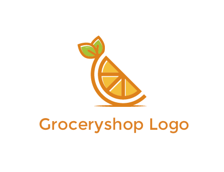 orange slice with leaves