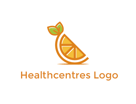 orange slice with leaves
