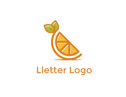 orange slice with leaves