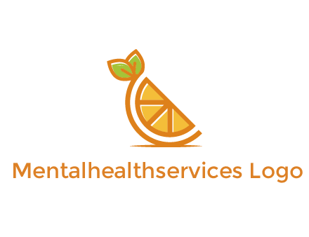 orange slice with leaves
