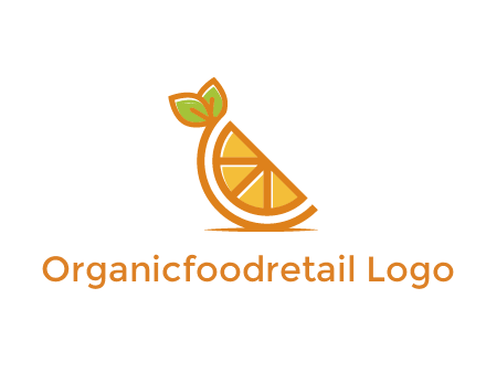 orange slice with leaves
