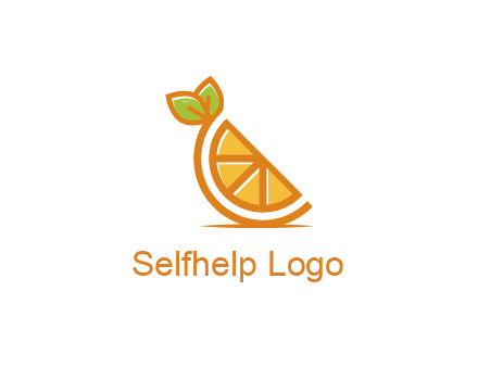 orange slice with leaves
