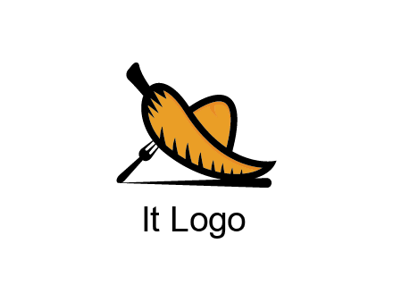 chili forming Mexican hat with fork