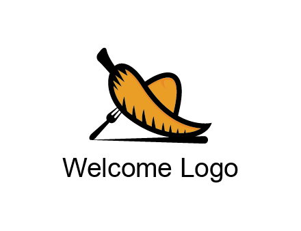 chili forming Mexican hat with fork