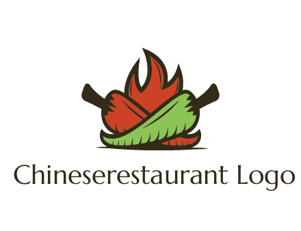 flames behind red and green chili