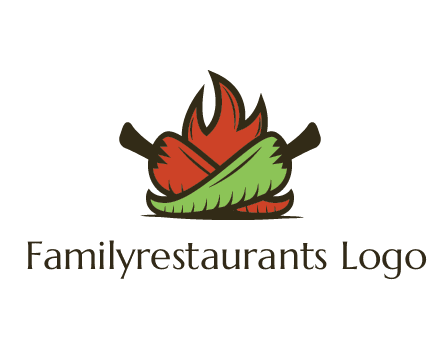 flames behind red and green chili