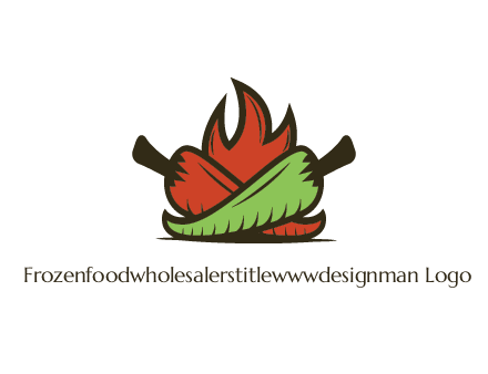 flames behind red and green chili
